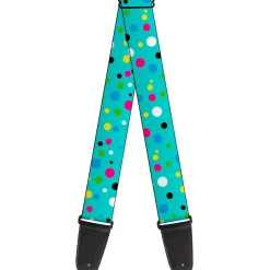 Guitar Strap - Dots Seafoam Green Multi Pastel