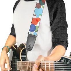 Guitar Strap - Dots White Transparent Multi Color