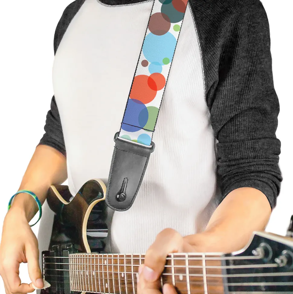 Guitar Strap - Dots White Transparent Multi Color