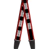 Guitar Strap - Double SWAG Black White Red Stripe