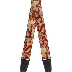 Guitar Strap - Dragons Tan