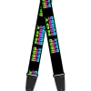 Guitar Strap - DROP BASS NOT BOMBS Black Rainbow