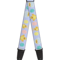 Guitar Strap - Easter Chicks and Eggs Lavender