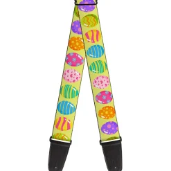 Guitar Strap - Easter Eggs Decorated Eggs Yellow/Multi Color