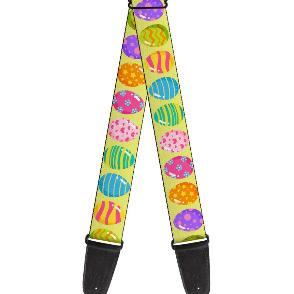 Guitar Strap - Easter Eggs Decorated Eggs Yellow/Multi Color