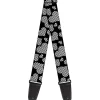Guitar Strap - Eighties Hearts Black White