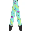 Guitar Strap - Eighties Party Blue Yellow Pink