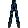 Guitar Strap - Electric Stitch Poses Black Neon Blue