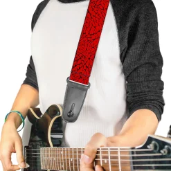 Guitar Strap - Elephant Crackle Red