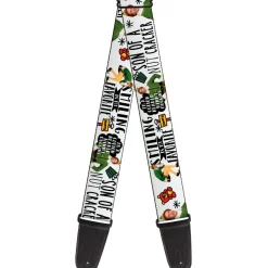 Guitar Strap - Elf Buddy the Elf Poses and Quotes Doodle White