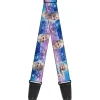 Guitar Strap - Elsa the Snow Queen Poses Castle & Snowy Mountains Blue-Pink Fade