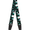 Guitar Strap - Emperor Penguins w Bubbles Black Gray Turqs