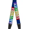 Guitar Strap - EQUALITY Blocks Rainbow Blue White