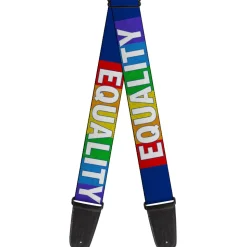 Guitar Strap - EQUALITY Blocks Rainbow Blue White