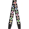 Guitar Strap - Eyeballs Black Multi Color