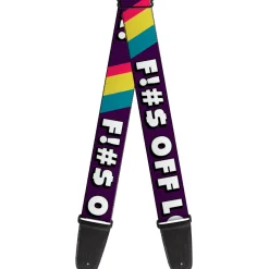Guitar Strap - F!#$ OFF LOSER! Purple/Fuchsia/Yellow/Turquoise