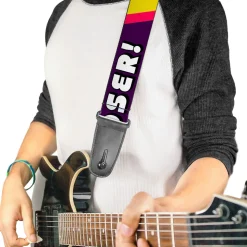 Guitar Strap - F!#$ OFF LOSER! Purple/Fuchsia/Yellow/Turquoise