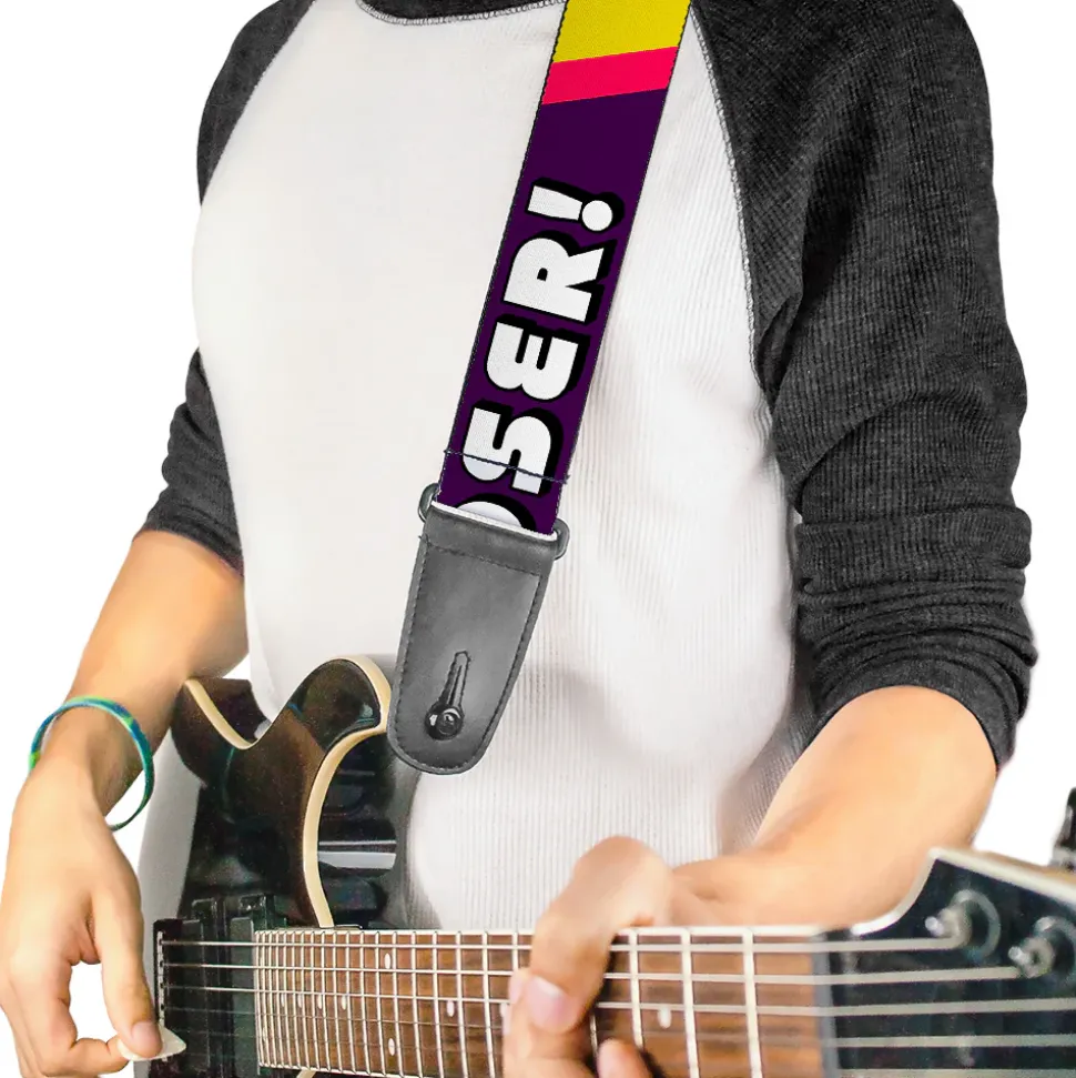 Guitar Strap - F!#$ OFF LOSER! Purple/Fuchsia/Yellow/Turquoise