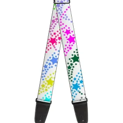Guitar Strap - Falling Stars White Multi Color