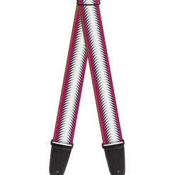Guitar Strap - Fish Tail Fuchsia Black White