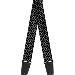 Guitar Strap - Fishnet Stocking Black White