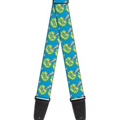 Guitar Strap - Fist Pump Baby Blue Yellow