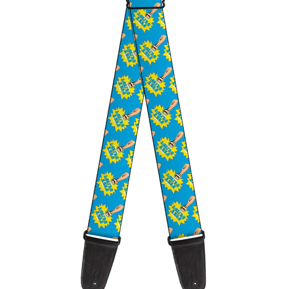 Guitar Strap - Fist Pump Baby Blue Yellow
