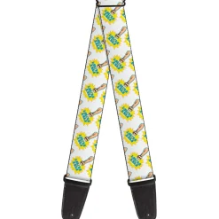 Guitar Strap - Fist Pump White Yellow