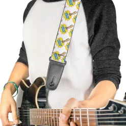 Guitar Strap - Fist Pump White Yellow