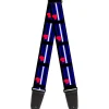Guitar Strap - Flag Leather Black Blue Red White