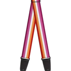 Guitar Strap - Flag Lesbian Five Stripe Oranges White Pinks