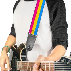 Guitar Strap - Flag Pansexual Pink Yellow Blue