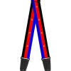 Guitar Strap - Flag Polyamorous Pi Symbol Blue Red Black Yellow