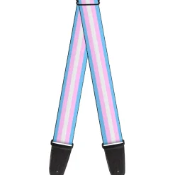 Guitar Strap - Flag Transgender Baby Blue Baby Pink White