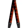 Guitar Strap - Flames Orange Red