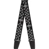 Guitar Strap - Fleur-de-Lis Studs Black Grays