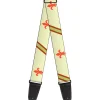Guitar Strap - Fleur-de-Lis2 Stripes Tan Orange Brown Green