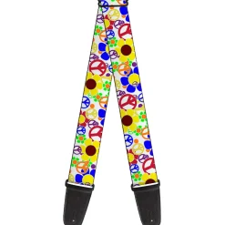 Guitar Strap - Flower Peace Power