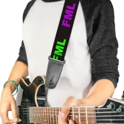 Guitar Strap - FML Black/Yellow/Green/Purple
