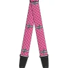 Guitar Strap - Ford Mustang w Bars w Text PINK LOGO REPEAT