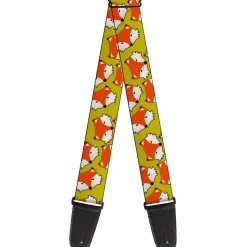 Guitar Strap - Fox Face Scattered Warm Olive