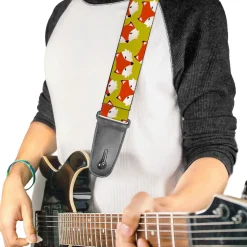 Guitar Strap - Fox Face Scattered Warm Olive