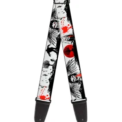 Guitar Strap - Fright Night White Black Red