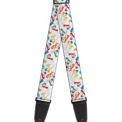 Guitar Strap - Frosty the Snowman Pose Scattered White