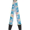 Guitar Strap - Frozen Elsa Poses Snowflake Swirls Blues White