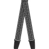 Guitar Strap - Geometric5 Grays Black White