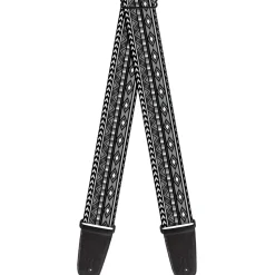 Guitar Strap - Geometric5 Grays Black White