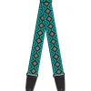 Guitar Strap - Geometric6 Navy Turquoise Gold