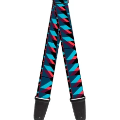 Guitar Strap - Geometric Peaks Blues Purple Red