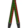 Guitar Strap - Geomteric2 Black Red Yellow Green